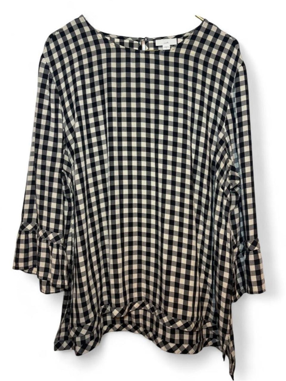 J. Jill Black/White Gingham Blouse